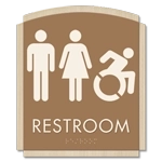 Restroom Sign w/Unisex & Dynamic ISA Symbols