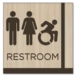 Restroom Sign w/Unisex & Dynamic ISA Symbols