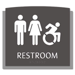 Restroom Sign w/Unisex & Dynamic ISA Symbols