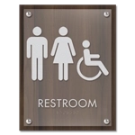 Restroom Sign w/ Unisex & ISA Symbols