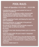 Rhode Island Pool Rules Sign
