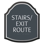 "Stairs/Exit Route" Egress Sign - CA Compliant