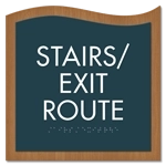 "Stairs/Exit Route" Egress Sign - CA Compliant