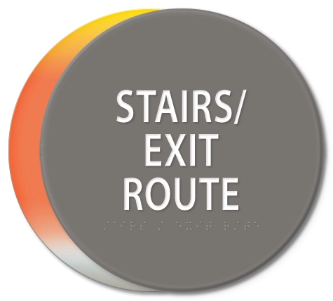 "Stairs/Exit Route" Egress Sign - CA Compliant