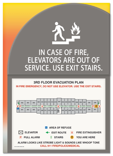 Standard Elevator Evacuation Plans - CA Compliant