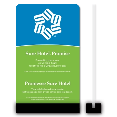SureStay Hotel Group Service Promise Easel - French Version