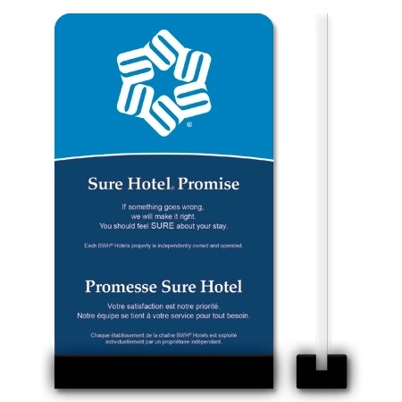 SureStay Hotel Group Service Promise Easel - French Version