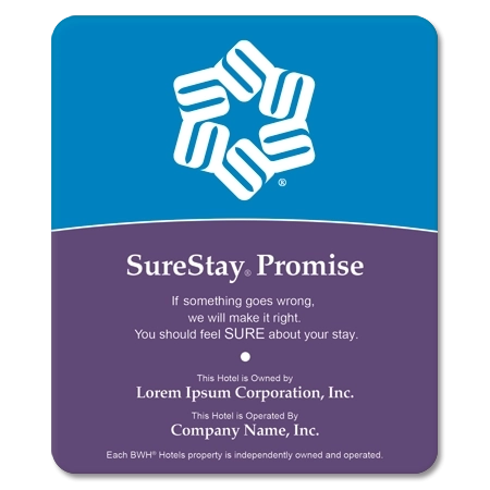 SureStay Hotel Group Service Promise Plaque North America - Separate Entities