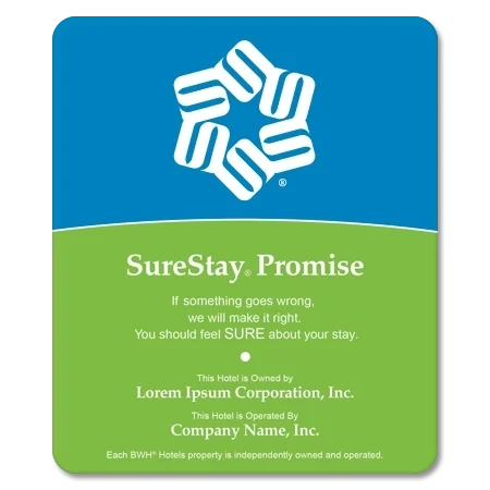 SureStay Hotel Group Service Promise Plaque North America - Separate Entities