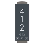Vertical Room Number Sign w/Symbols