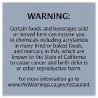 Warning Sign: Foods and Beverages
