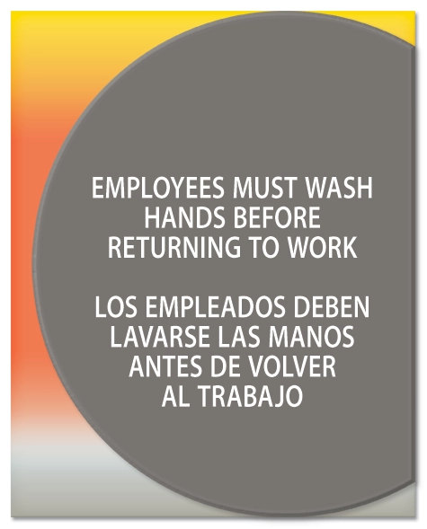 Wash Hands Sign w/Spanish