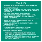 Washington Pool Rules Sign