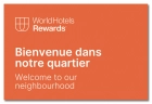 WorldHotels Rewards Counter Display Sign - French