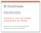 WorldHotels Owner/Operator Plaque - French