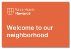 WorldHotels Rewards Counter Display Sign