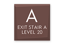 stairs/elevator signs