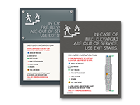 elevator evacuation signs