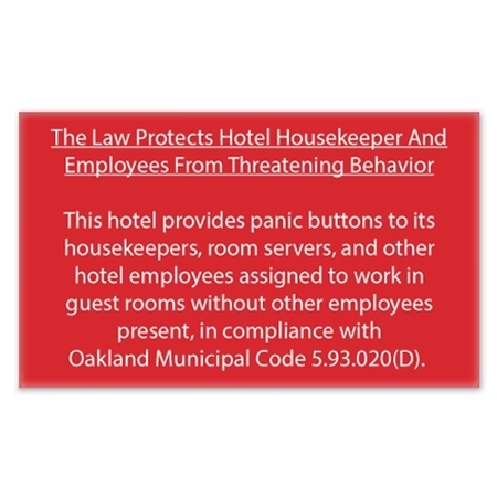 CA Housekeeper Protection Notice - Self Adhesive - 8 Pk