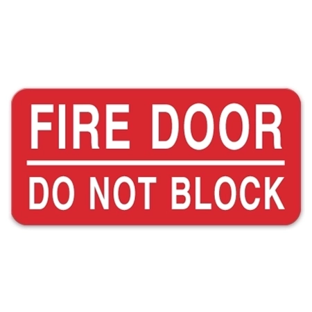 Fire Door - Do Not Block Label - 4 Pack