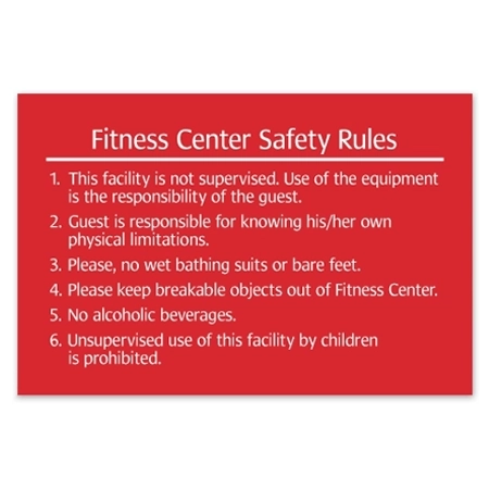 Fitness Center Safety Rules Sign