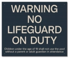 BC Warning - No Lifeguard on Duty Sign