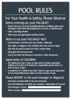 British Columbia Pool Rules Sign
