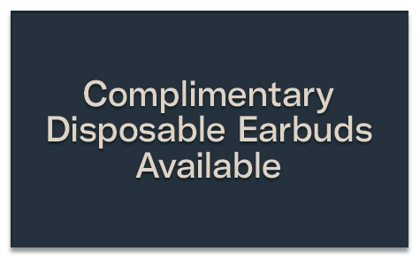 Complimentary Disposable Earbuds Sign