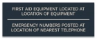 Delaware First Aid and Emergency Phone Location Sign