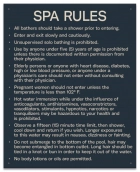Delaware Spa Rules Warning Sign