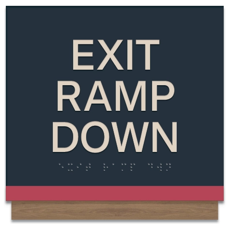 Exit Ramp DownEgress Sign - CA Compliant