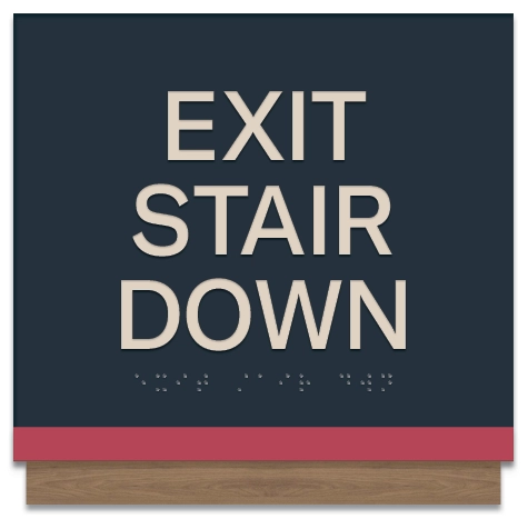 Exit Stair DownEgress Sign - CA Compliant