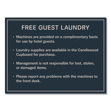 Free Guest Laundry Rules Sign