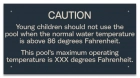 Michigan Pool Temperature Caution Sign