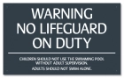 North Carolina No Lifeguard On Duty Sign