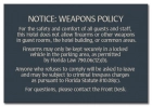 'Notice: Weapons Policy' Sign - FL Compliant - Acrylic Version