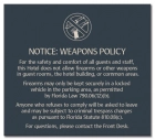 'Notice: Weapons Policy' Sign w/Symbol - FL Compliant - Celtec Version