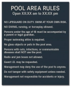 Pool Rules Sign