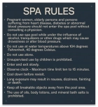 Prince Williams & Virginia Beach Spa Rules Sign