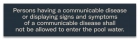 Tennessee Communicable Disease Pool Sign