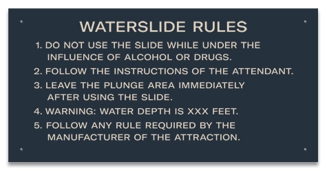 Wisconsin Waterslide Rules Sign