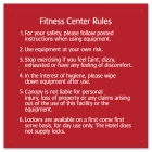 Fitness Center Rules Sign - Canopy Hotels Only