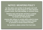 'Notice: Weapons Policy' Sign - FL Compliant - Acrylic Version