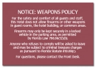 'Notice: Weapons Policy' Sign - FL Compliant - Celtec Version