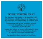 'Notice: Weapons Policy' Sign w/Symbol - FL Compliant - Acrylic Version