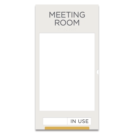 2-Line Meeting Room Sign w/Window & Sliding Panel