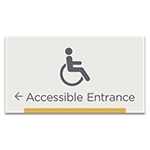 Accessible Entrance Sign w/ISA Symbol & Left Arrow