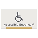 Accessible Entrance Sign w/ISA Symbol & Right Arrow