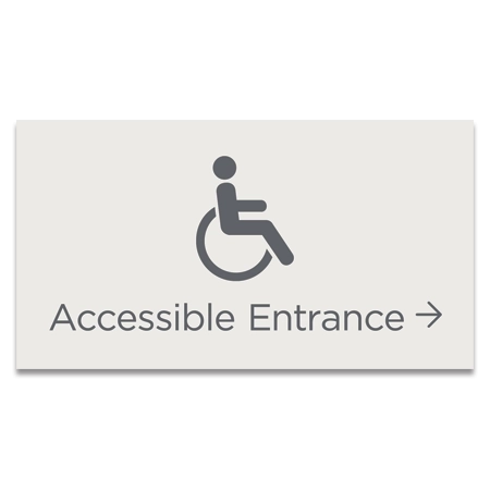 Accessible Entrance Sign w/ISA Symbol & Right Arrow - Exterior