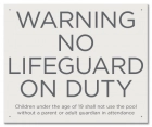 BC Warning - No Lifeguard on Duty Sign
